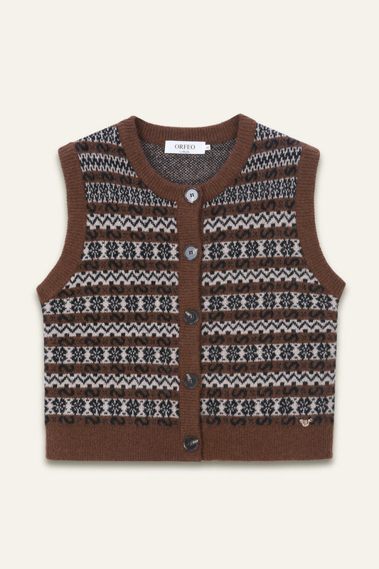 Gilet sans manches de Noël Aliena - Chocolat