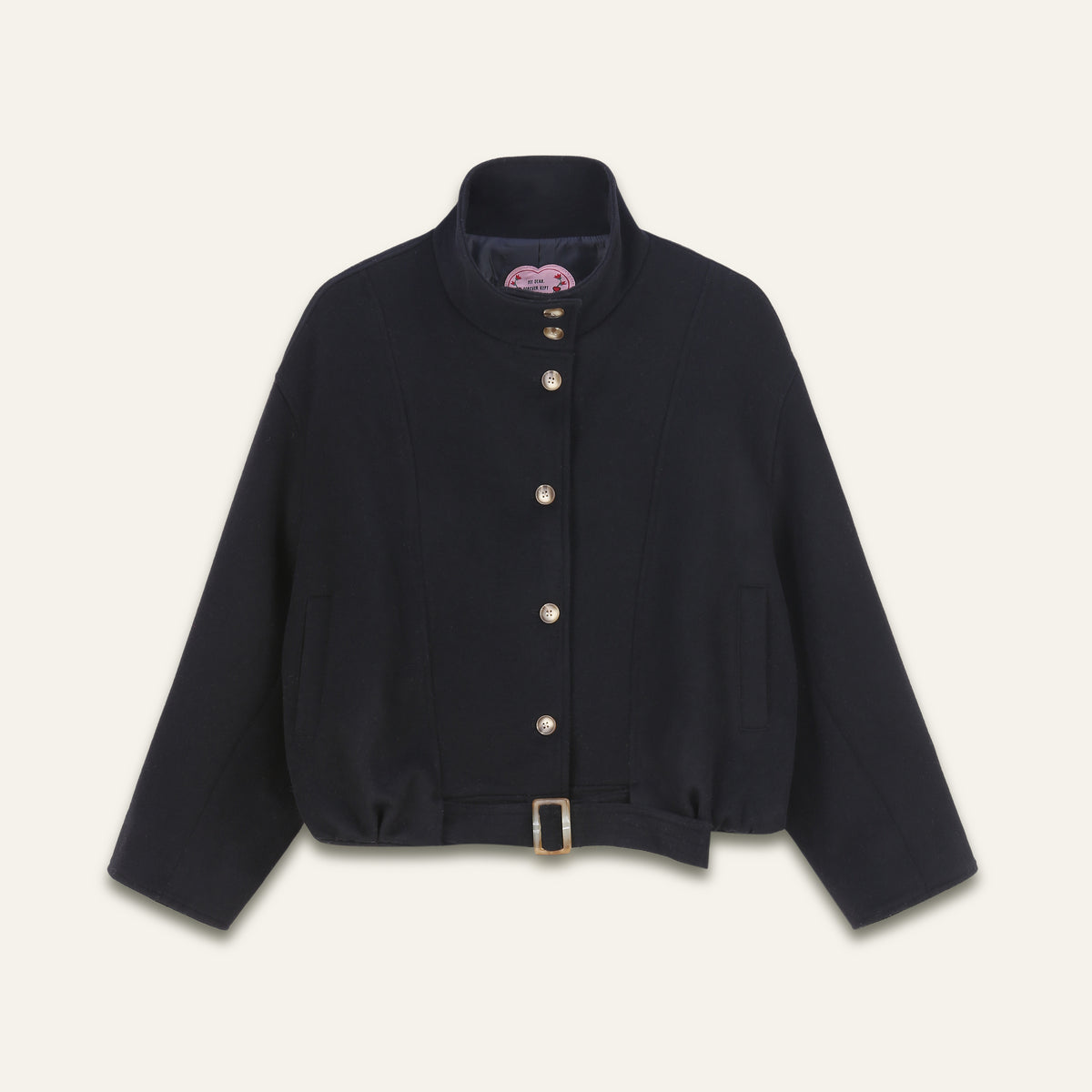 Veste caban style officier Amélie - Noir
