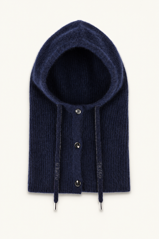 Cagoule en racoon trois boutons Solea - Bleu Encre