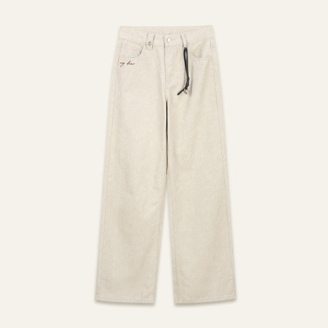 Pantalon jean flare Dane - Beige