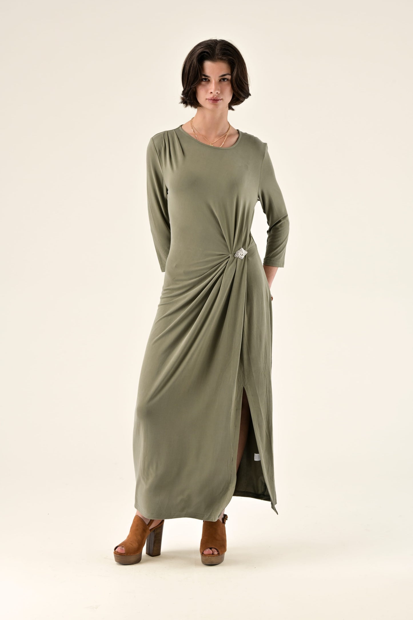 Robe drapée midi Tabitha