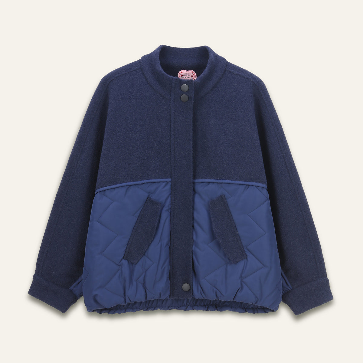 Blouson bomber bi-matière Meroua - Navy