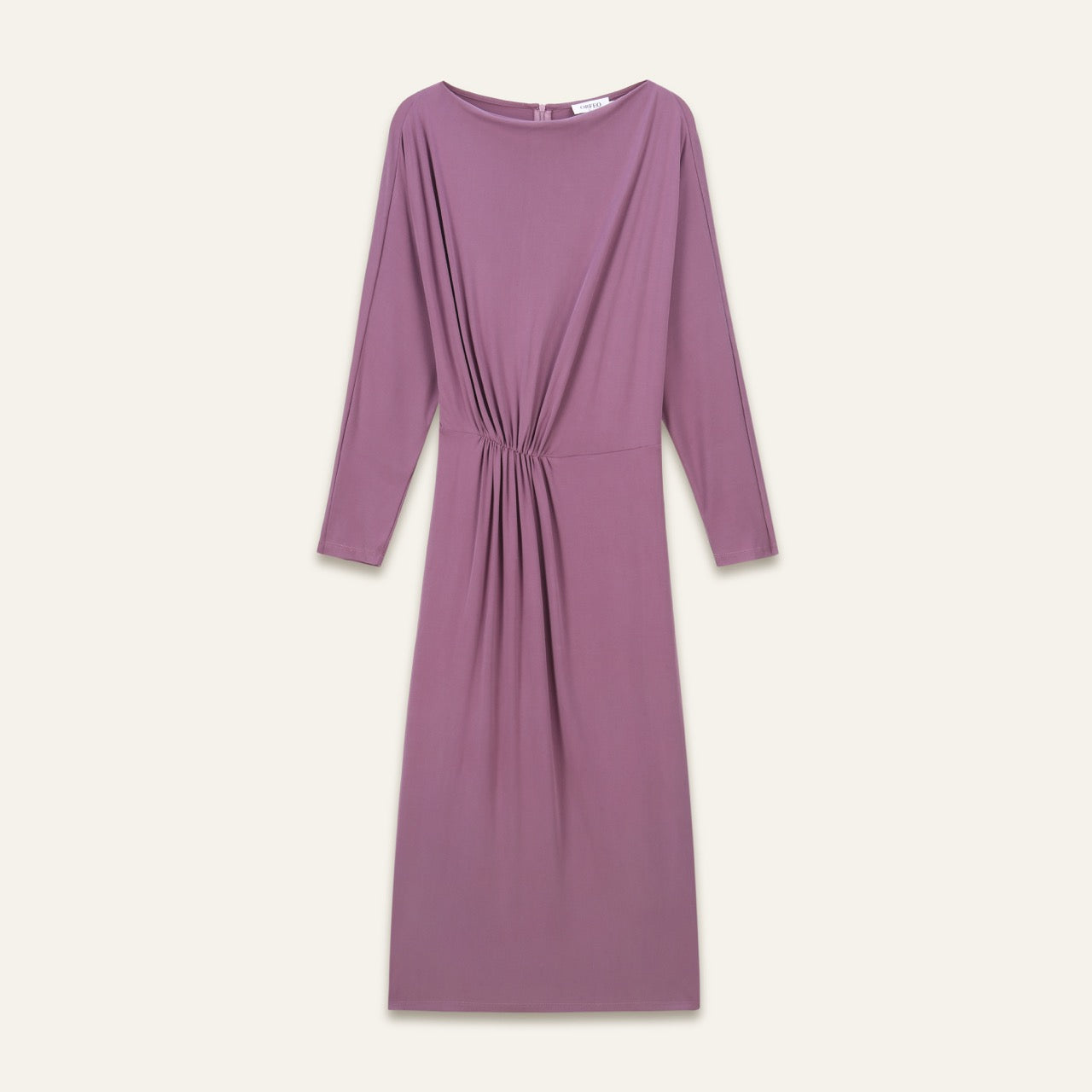 Robe midi drapée Mylène - Rose Pétale