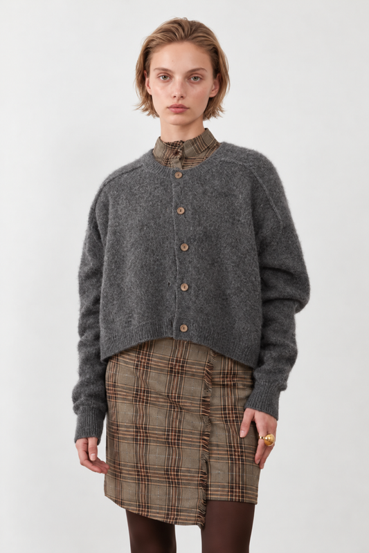 Gilet racoon & laine Azmara New - Gris chiné