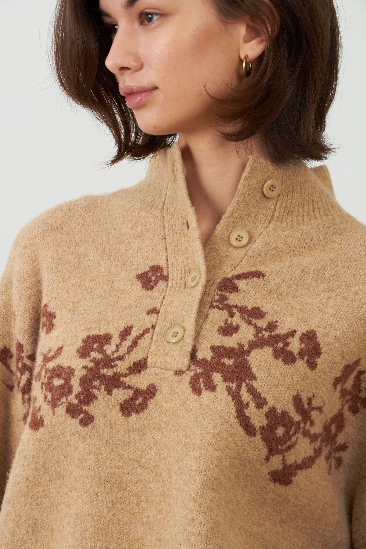 Pull Egee à motif - Beige Et Bronze