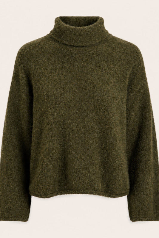 Pull en mohair col roulé Rolzen - Kaki