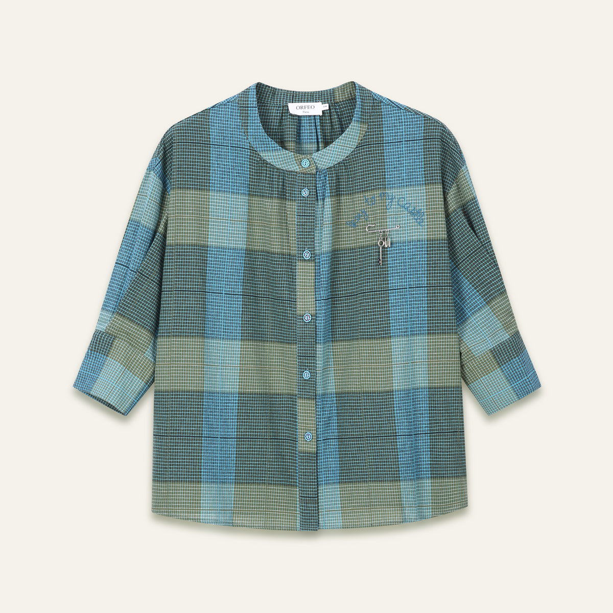 Blouse Simone - Carreaux bleus