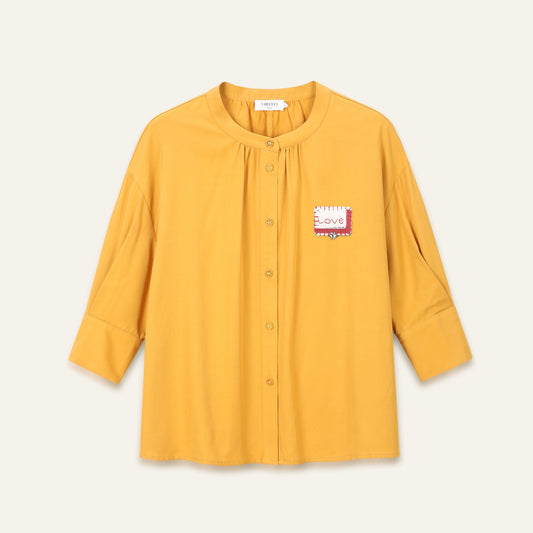 Blouse avec badge Love amovible Simone - Safran