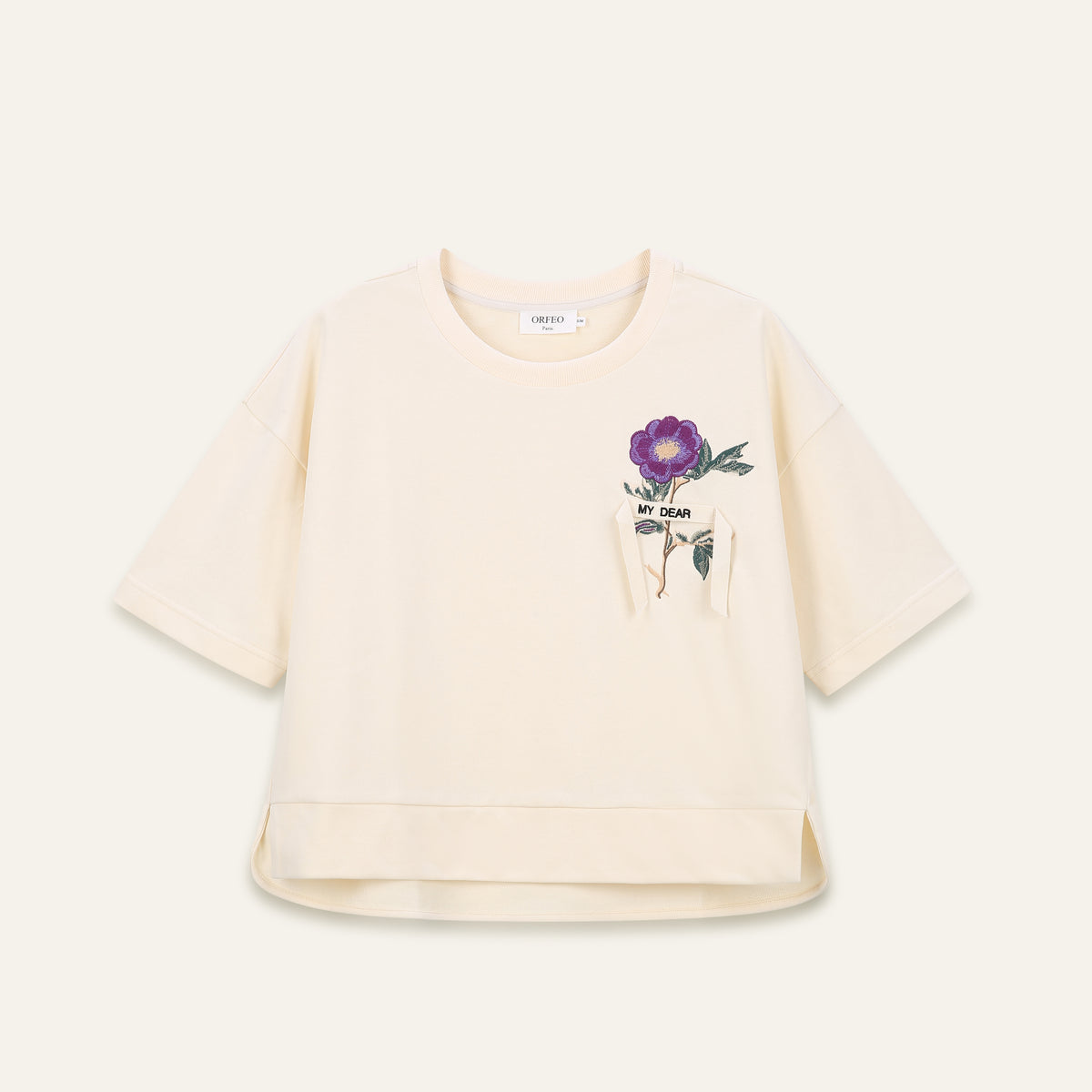 T-Shirt broderie florale Sohanne - Ivoire