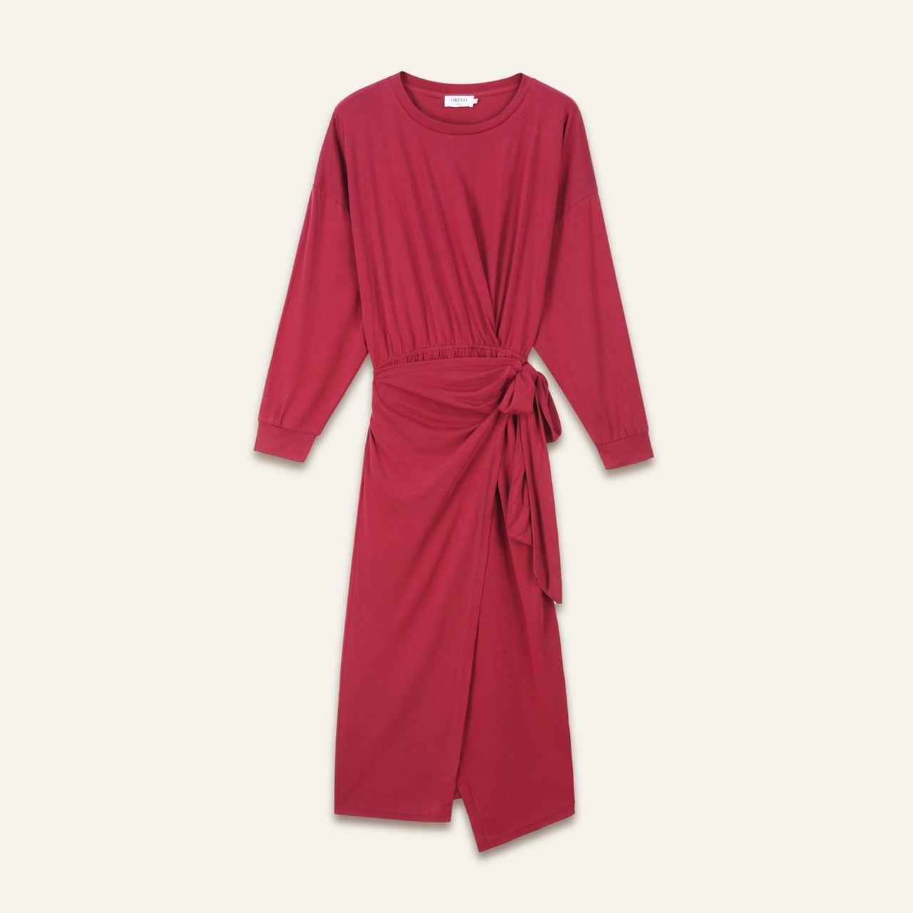 Robe drapée midi Tabitha - Bordeaux
