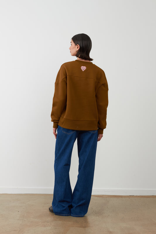 Sweatshirt col rond Kaja - Olive