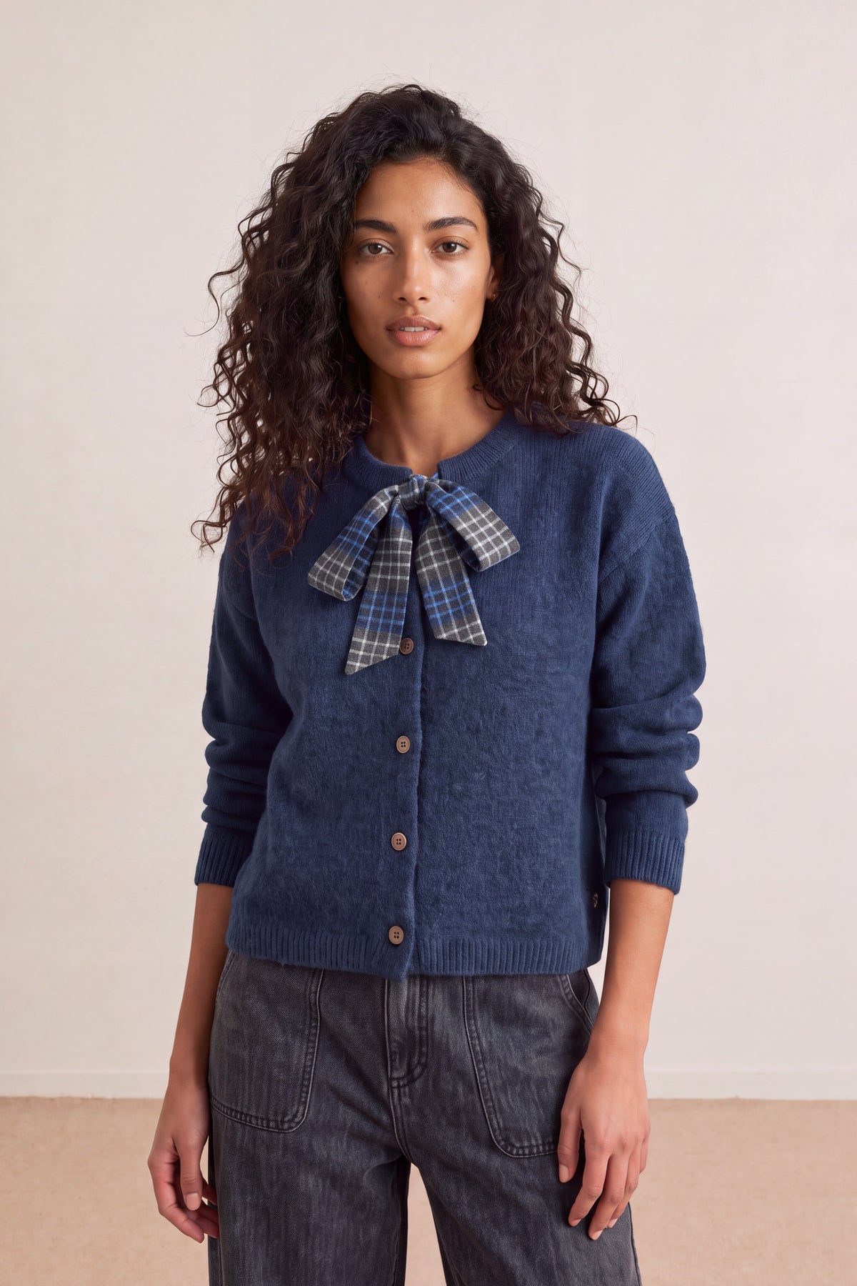 Gilet Eirlys avec foulard - Denim