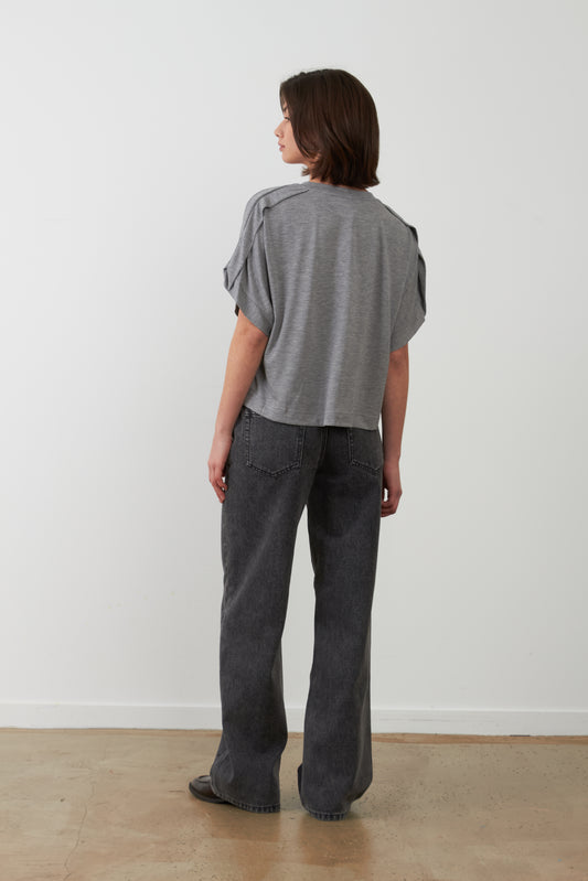 Pantalon jean flare Dane - Gris