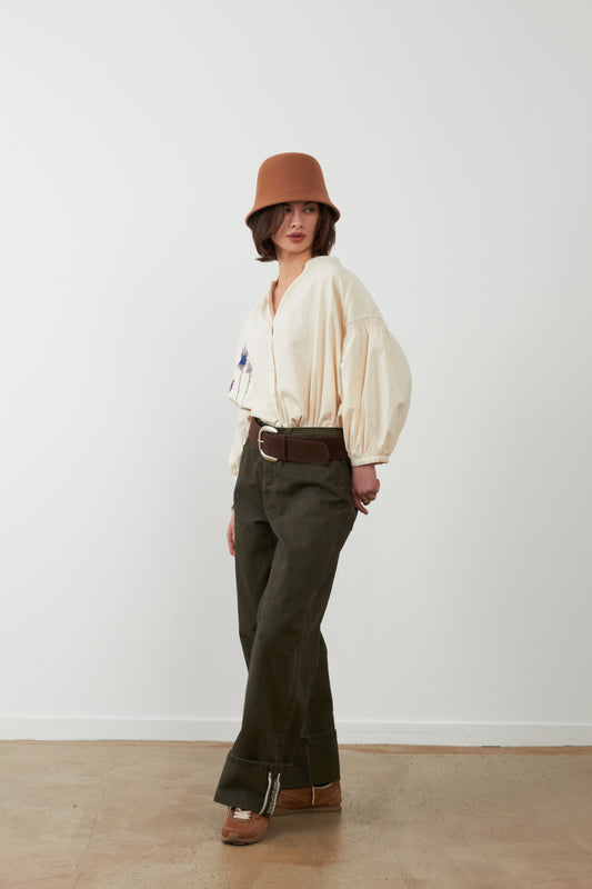 Blouse broderie fleurs Daniele - Ivoire