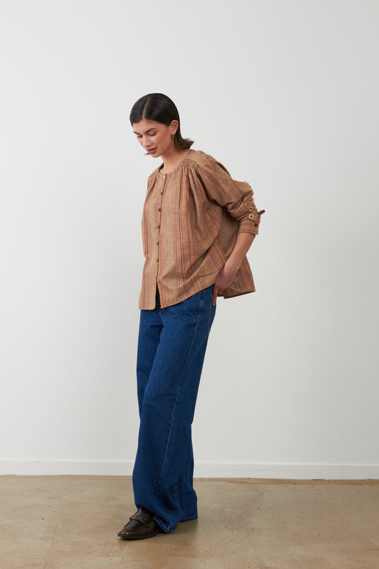 Top Kristin - Rayures beiges
