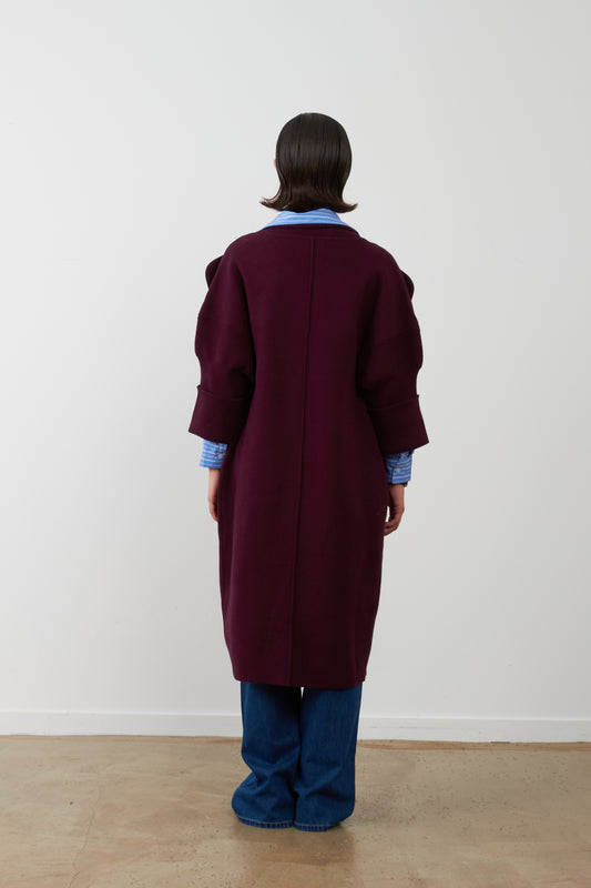 Manteau gilet long Koh - Burgundy
