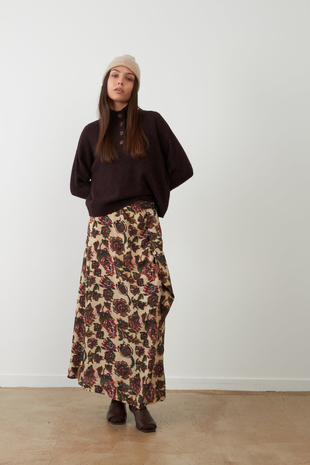 Pull col camionneur Nathanielle - Burgundy — vue 4