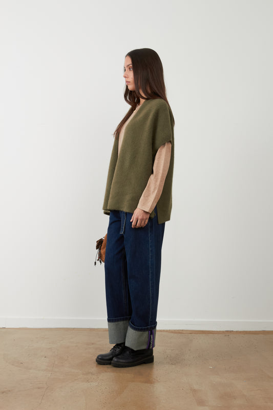 Gilet manches courtes Clarisse - Kaki