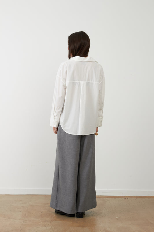 Pantalon de tailleur large Cindy - Gris