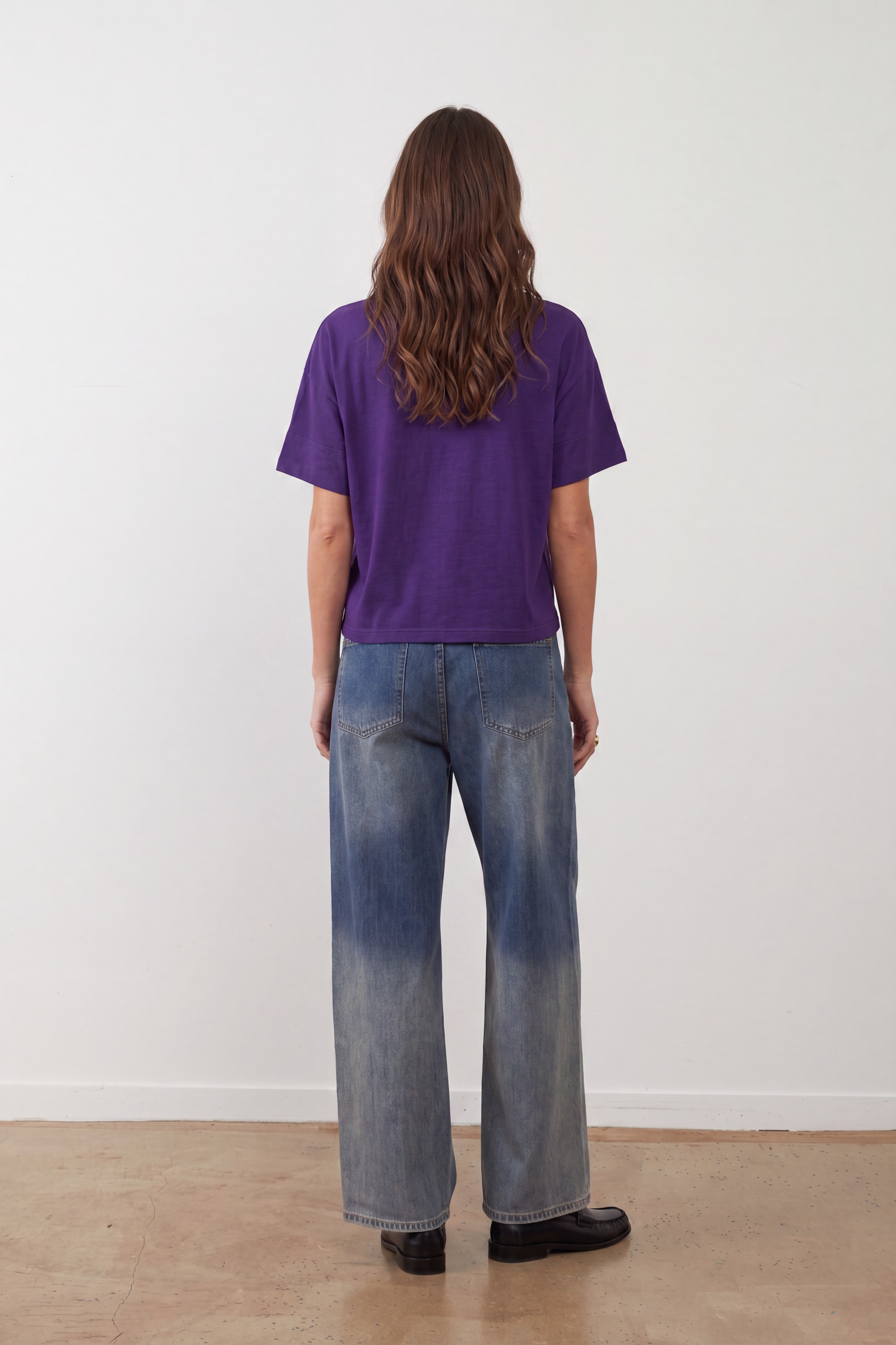 T-shirt col V Anya - Violet