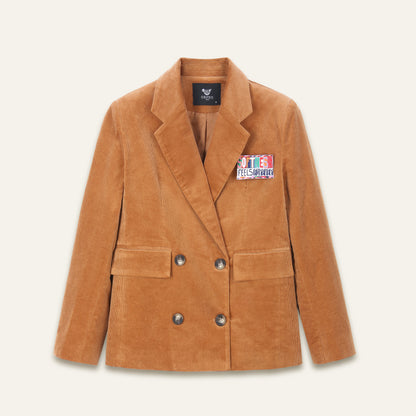 Blazer avec badge brodé Adriel - Camel Pollen