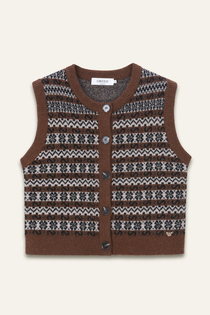 Gilet sans manches de Noël Aliena - Chocolat
