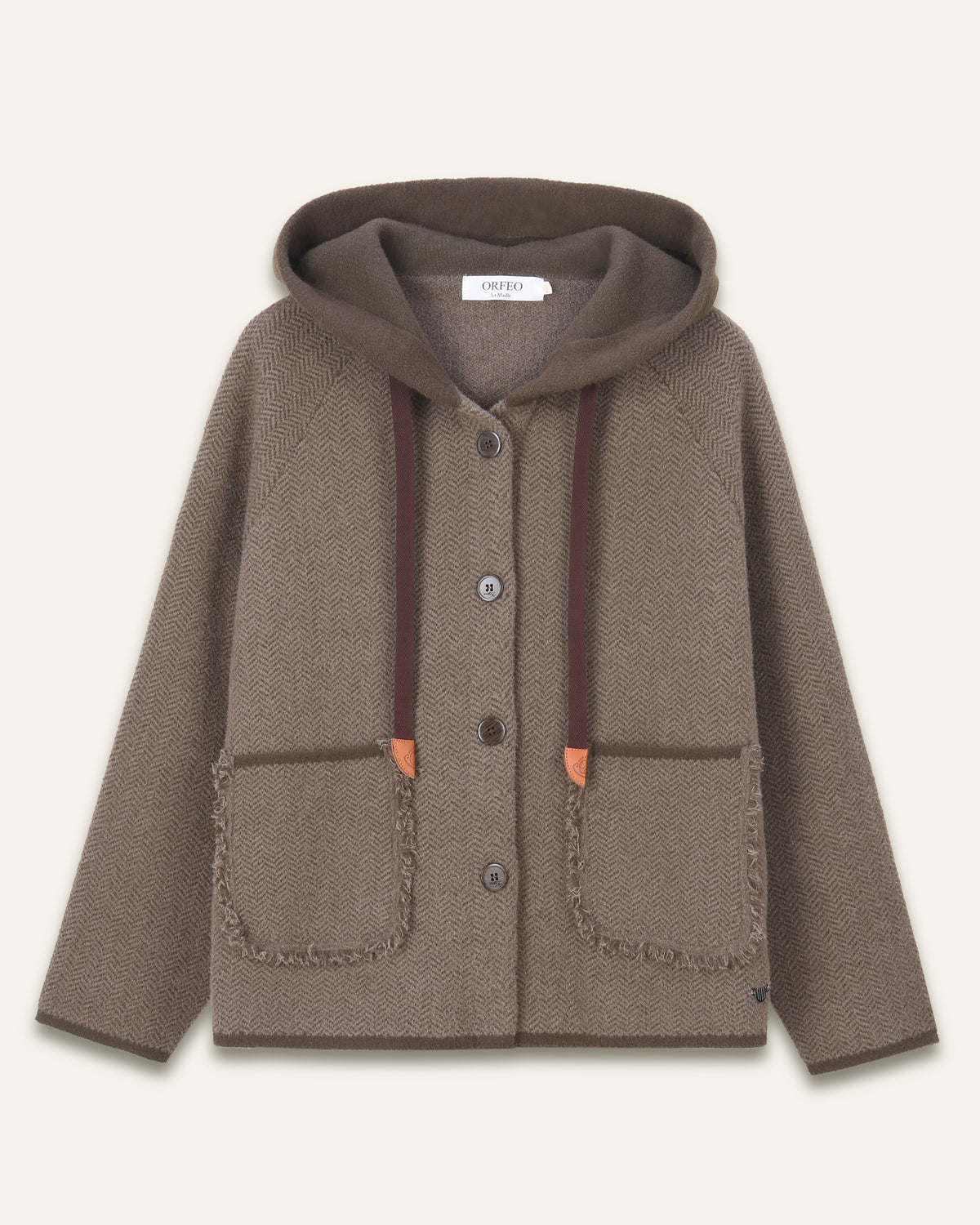 Veste gilet à capuche Briséis - Chocolat