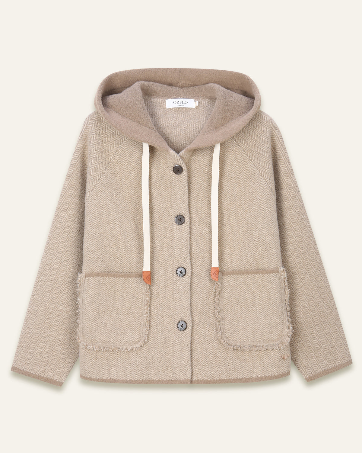 Veste gilet à capuche Briséis - Camel