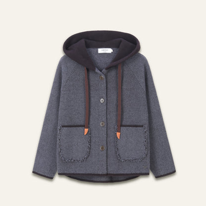 Veste gilet à capuche Briseis - Carbone