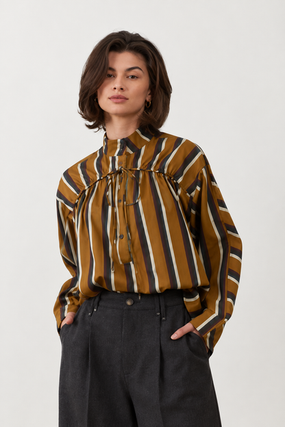 Blouse Brooke - Rayures ocre