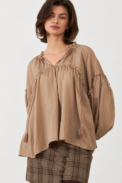 Blouse ample Nellie - Greige
