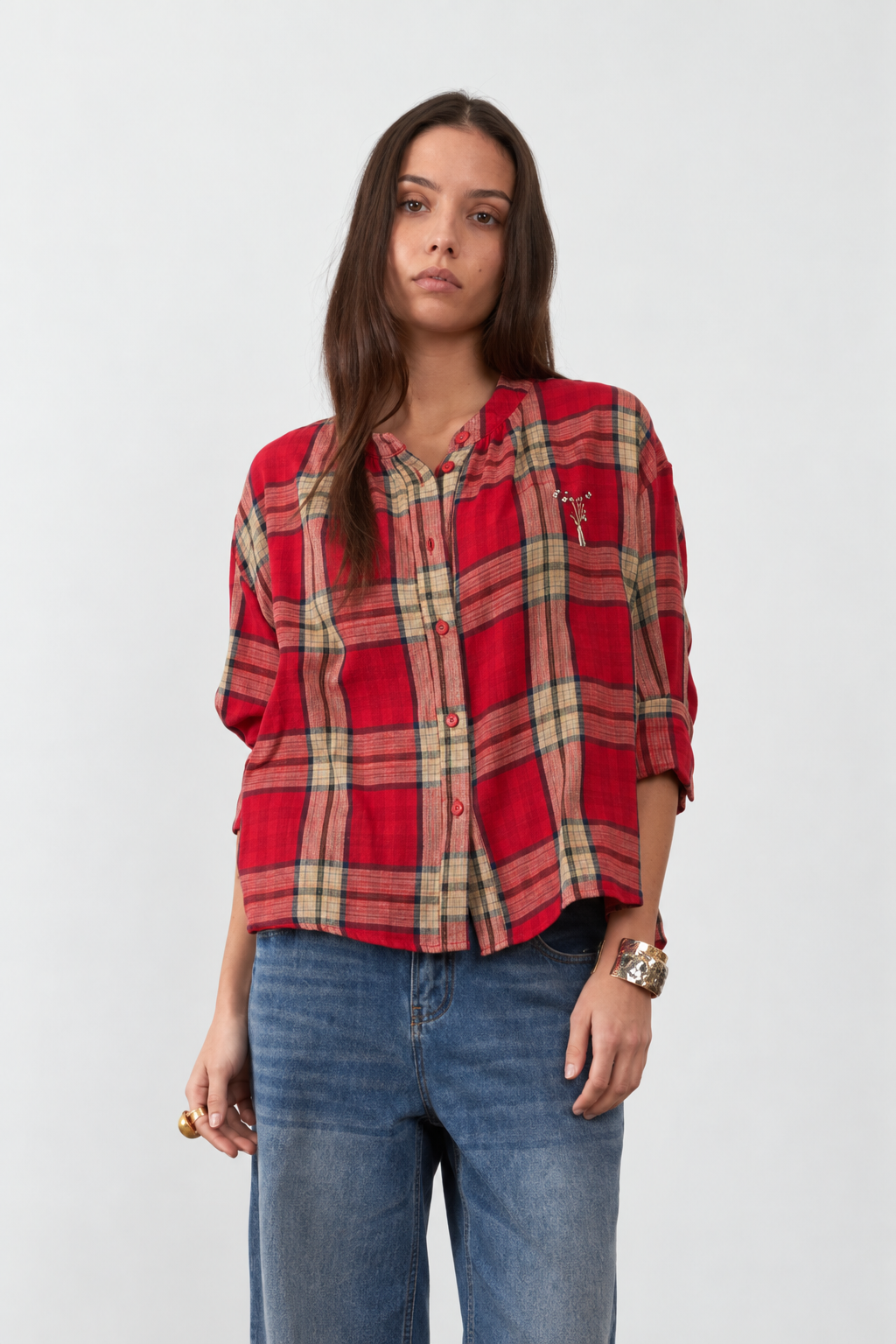 Blouse Simone - Carreaux rouges