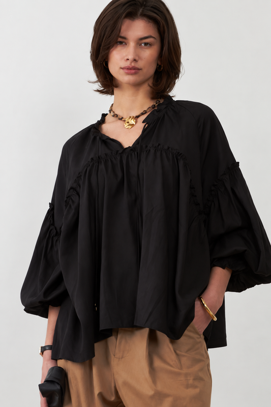 Blouse ample Nellie - Noir