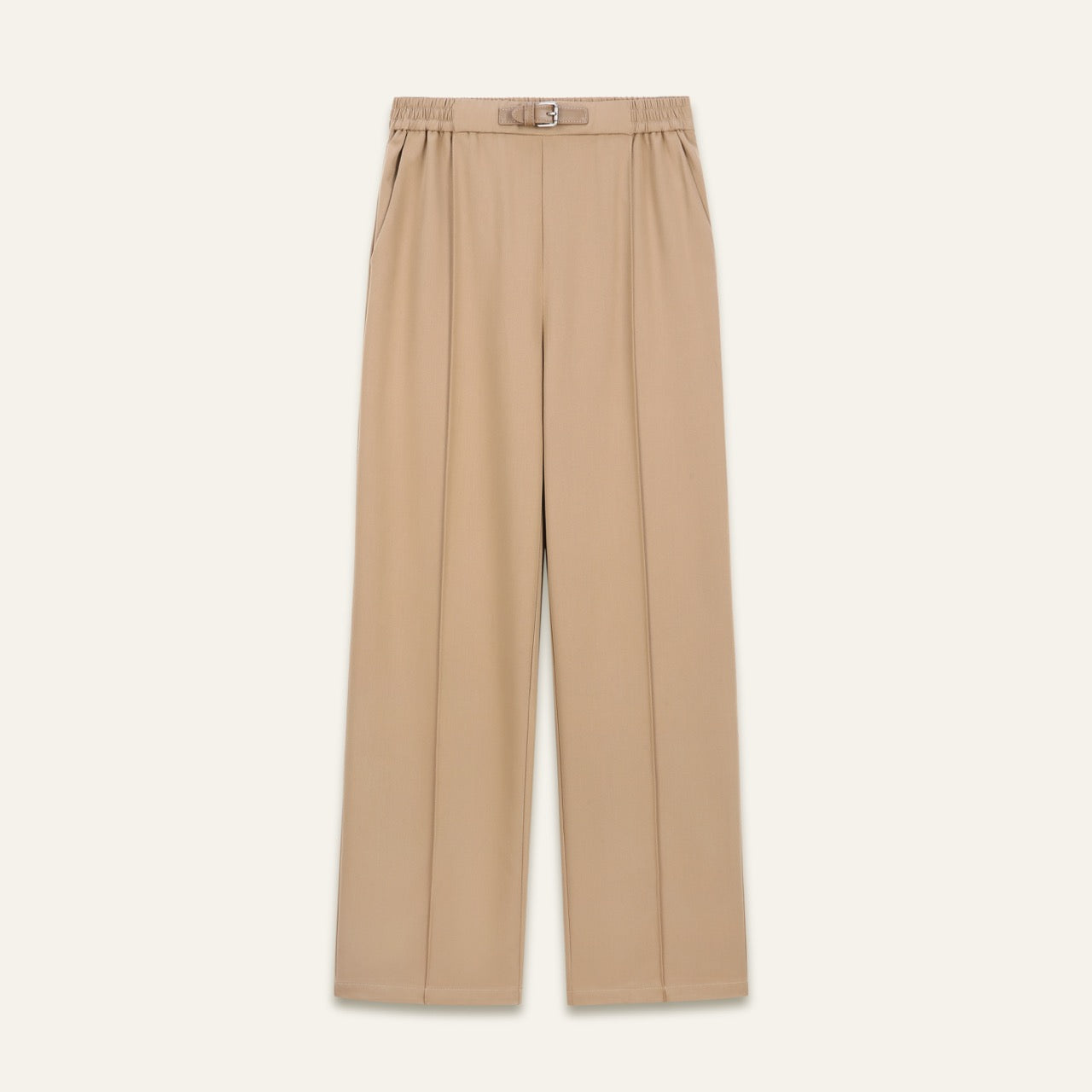 Pantalon de tailleur large à plis Cathy - Camel