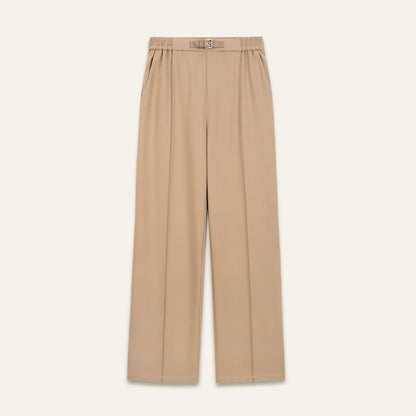 Pantalon de tailleur large à plis Cathy - Camel
