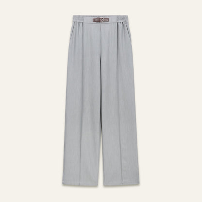 Pantalon de tailleur large à plis Cathy - Gris