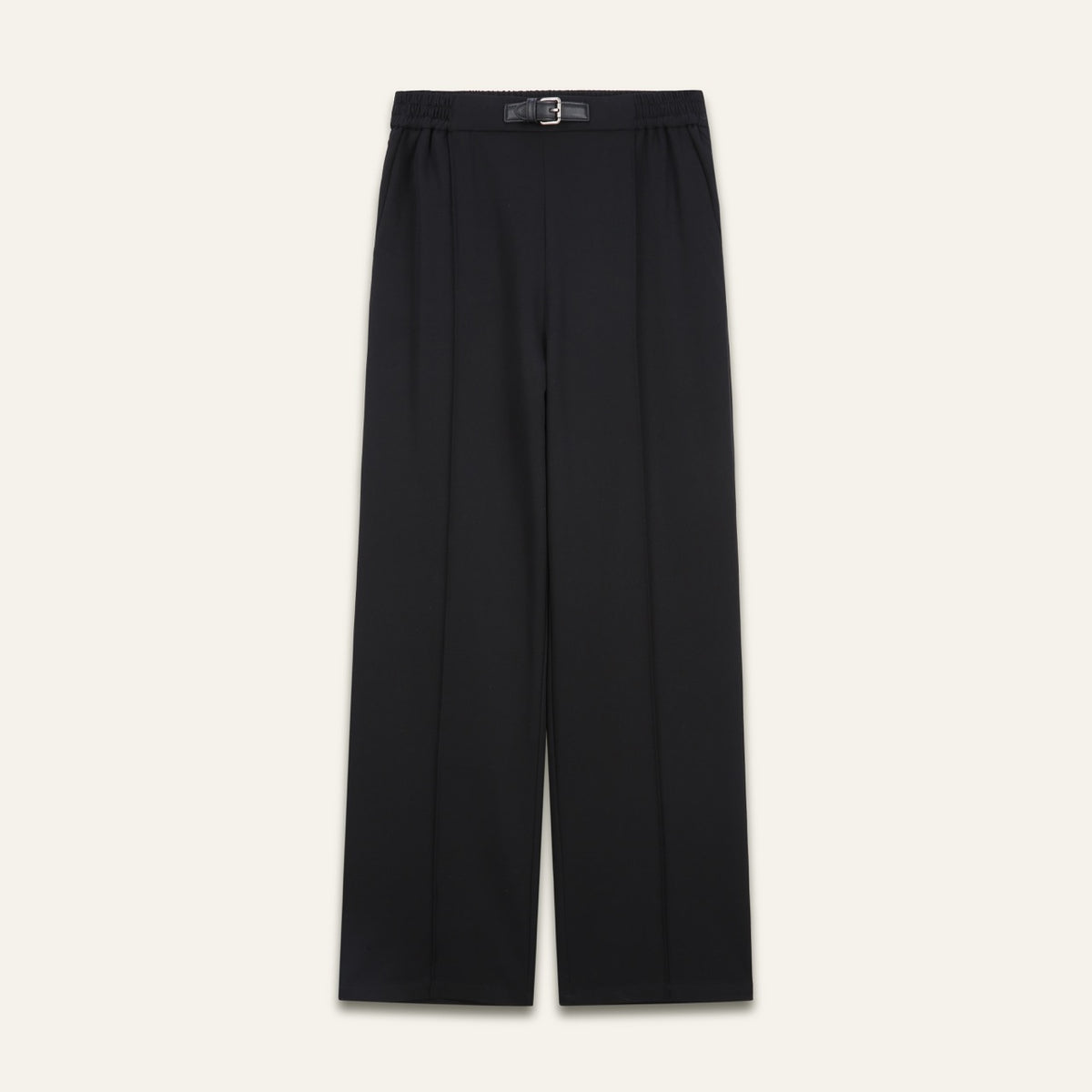 Pantalon de tailleur large à plis Cathy - Noir