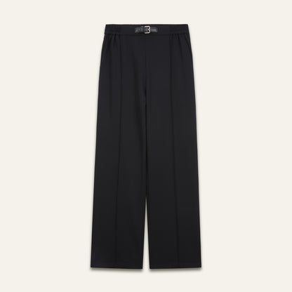 Pantalon de tailleur large à plis Cathy - Noir