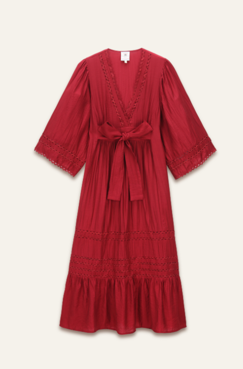 Robe bohème Wynonna, coloris rouge