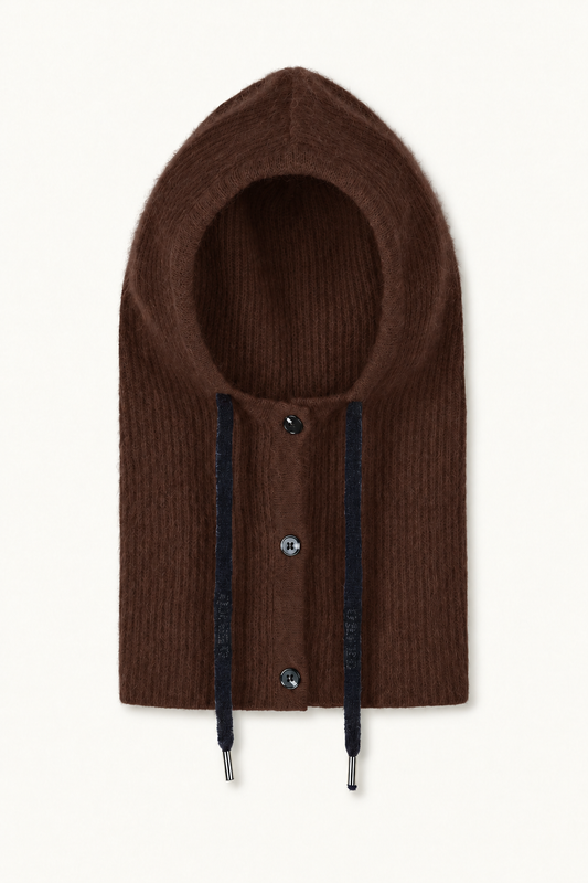 Cagoule en racoon trois boutons Solea - Chocolat