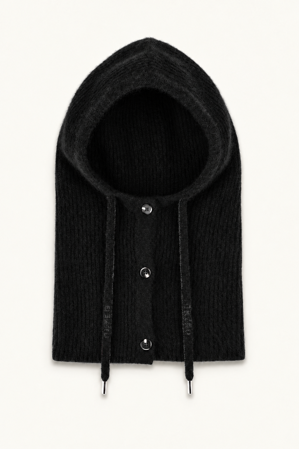 Cagoule en racoon trois boutons Solea - Noir
