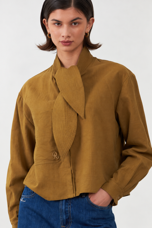 Chemise à col lavallière Arnold - Lierre