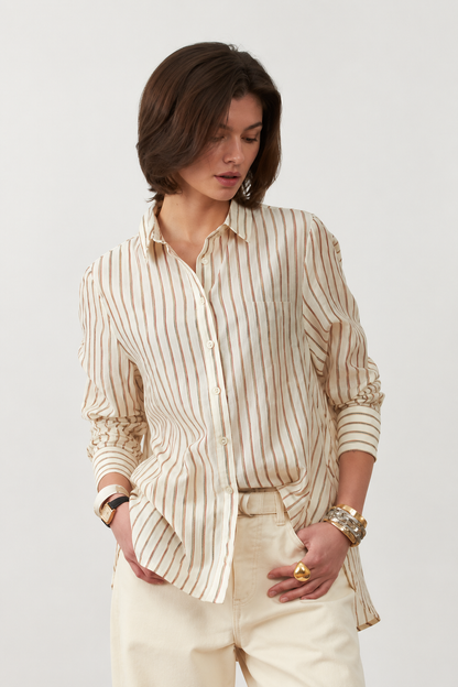 Chemise Shana - Rayures café