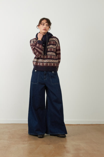 Pantalon jeans large Irene - Brut