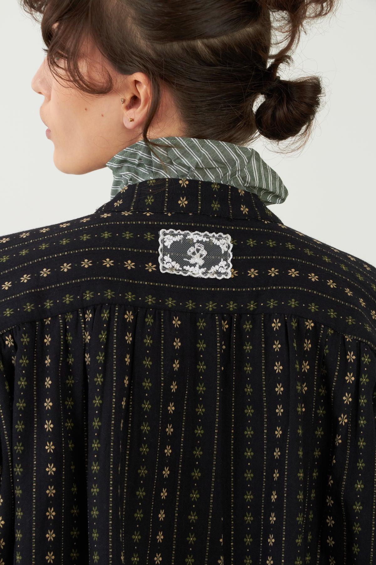 Blouse à volants en coton Montana - Noir