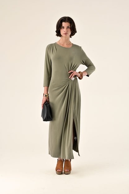 Robe drapée midi Tabitha