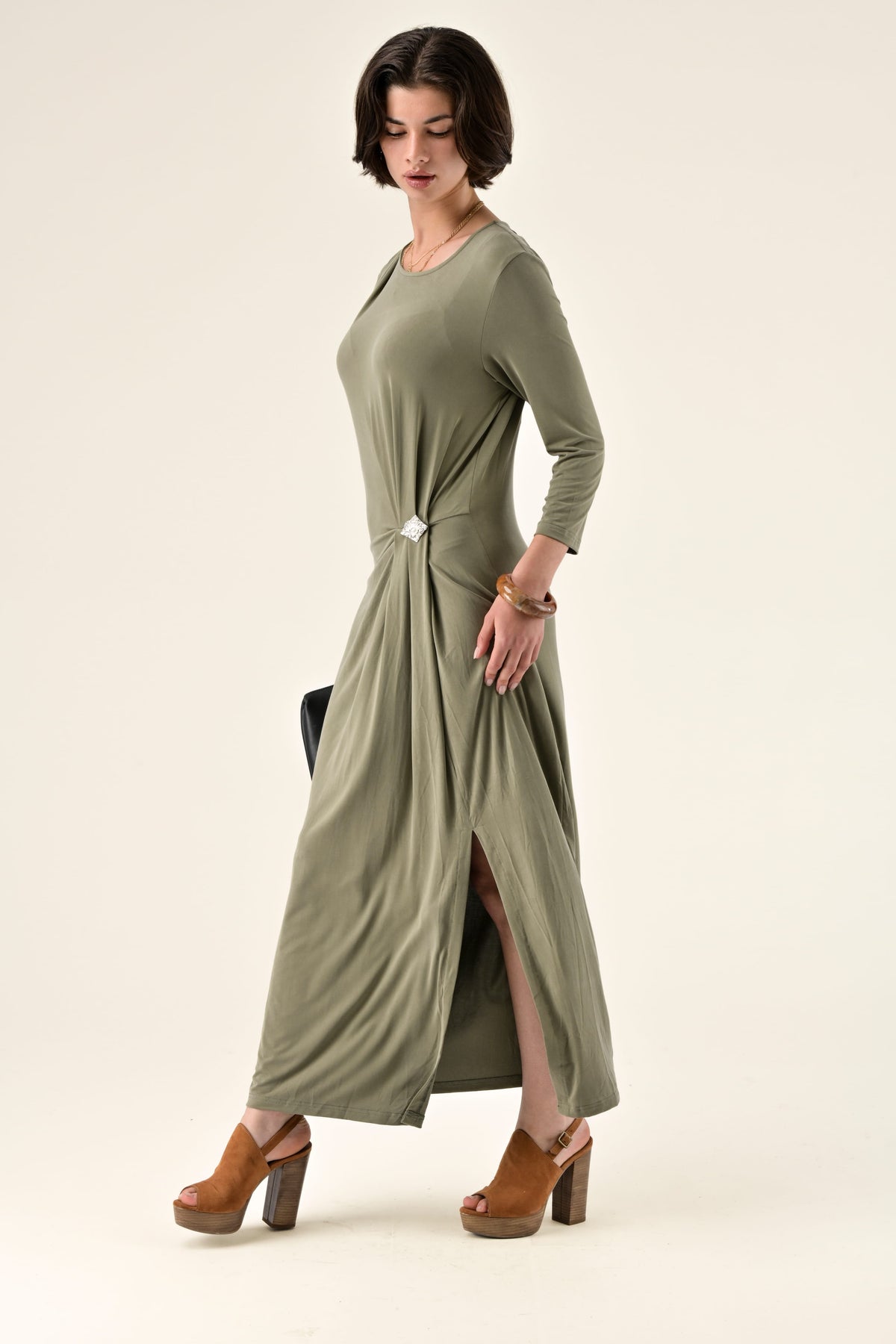 Robe drapée midi Tabitha