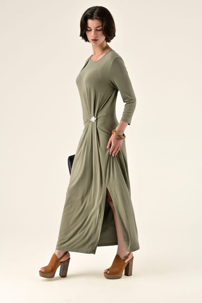 Robe drapée midi Tabitha