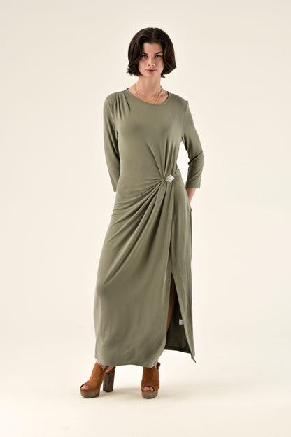 Robe drapée midi Tabitha