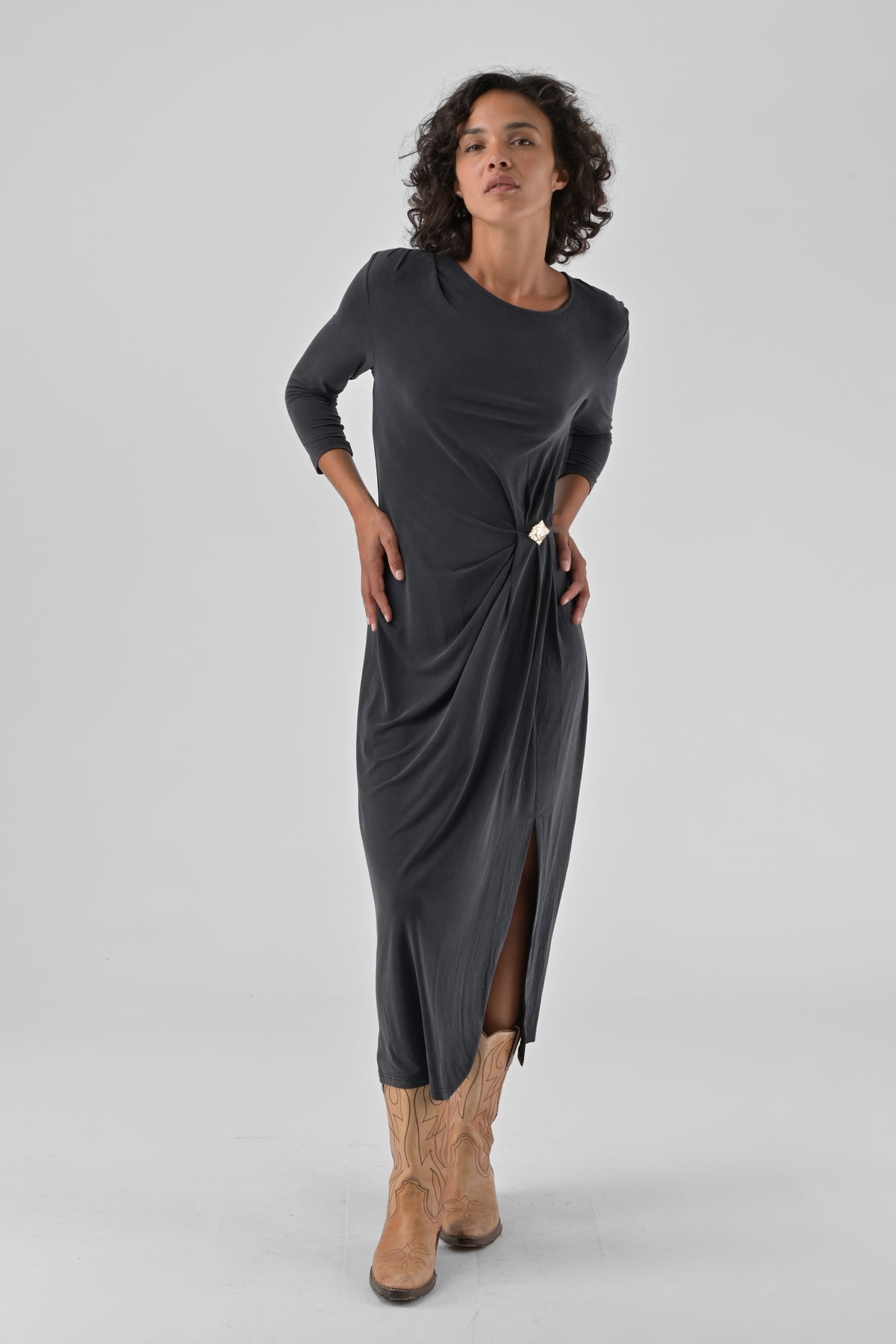 Robe drapée midi Tabitha